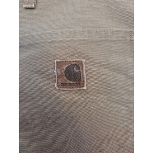 Carhartt B11-CML Washed Duck Work Dungaree Pants Cotton Camel Tan Men's 44x30 - Picture 4 of 6